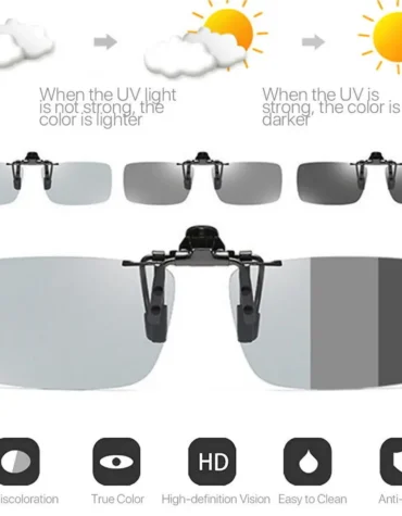 Photochromic Polarized Clip on Sunglasses