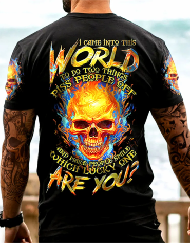 Skull Pattern Back Print T-shirt